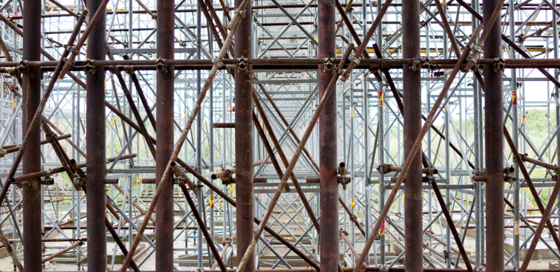 Scaffolding as safety equipment on a construction building  site